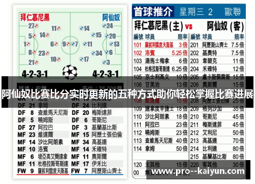 阿仙奴比赛比分实时更新的五种方式助你轻松掌握比赛进展